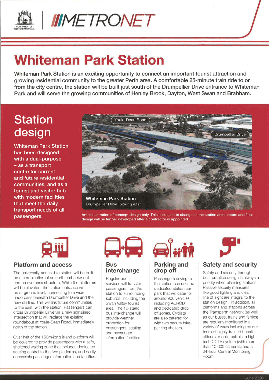 Whiteman Park station and the environment flyer